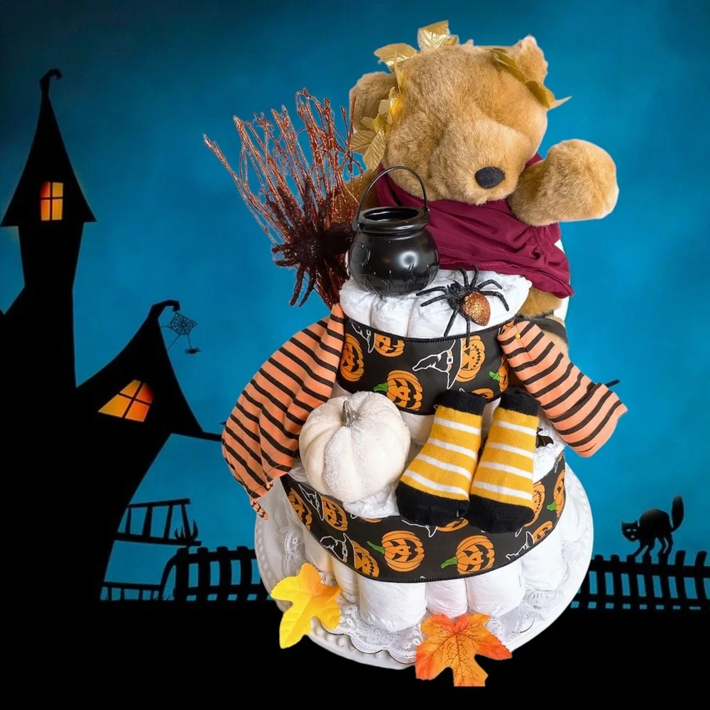 Halloween Diaper Cake, Halloween baby gift